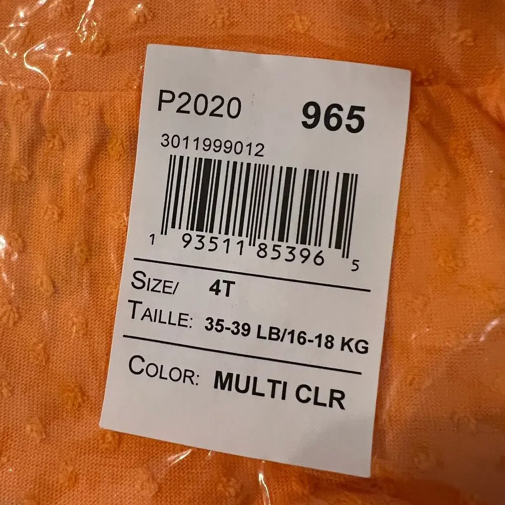 NWT Gymboree Orange & Pink Colorblock Jacquard Tiered Dress